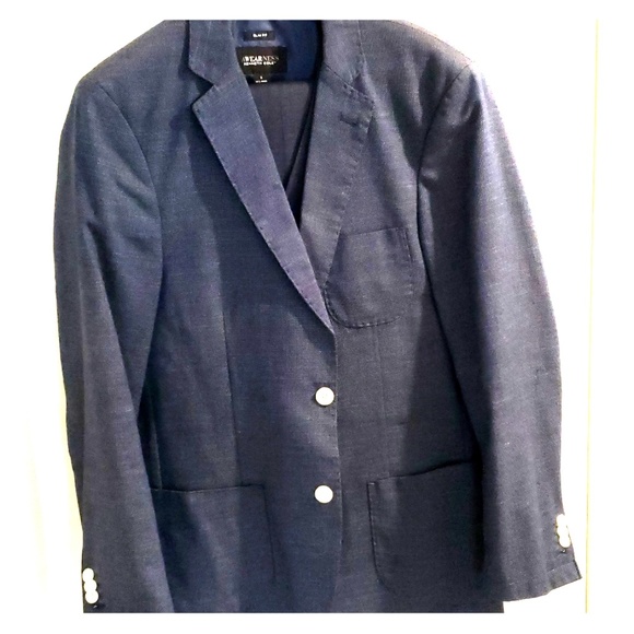 Navy linen cotton blazer